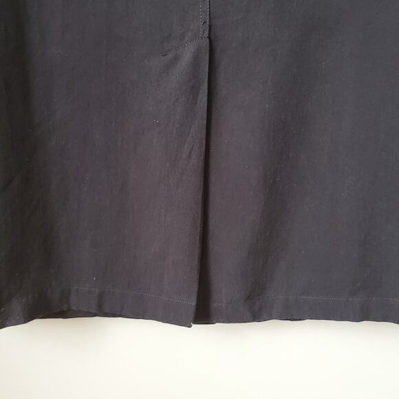 90s Talbots Black Sleeveless Midi Apron Dress L Minimalist Lagenlook Vintage - Picture 9 of 13